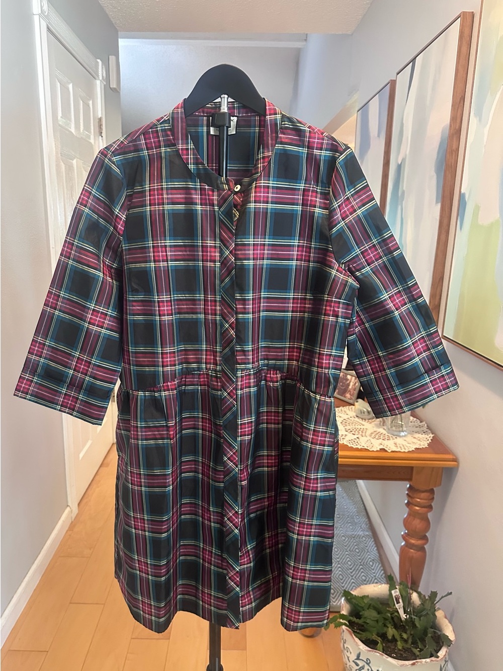 Tuckernuck Highland Tartan Plaid Royal Festive Shirt Dress Size Large